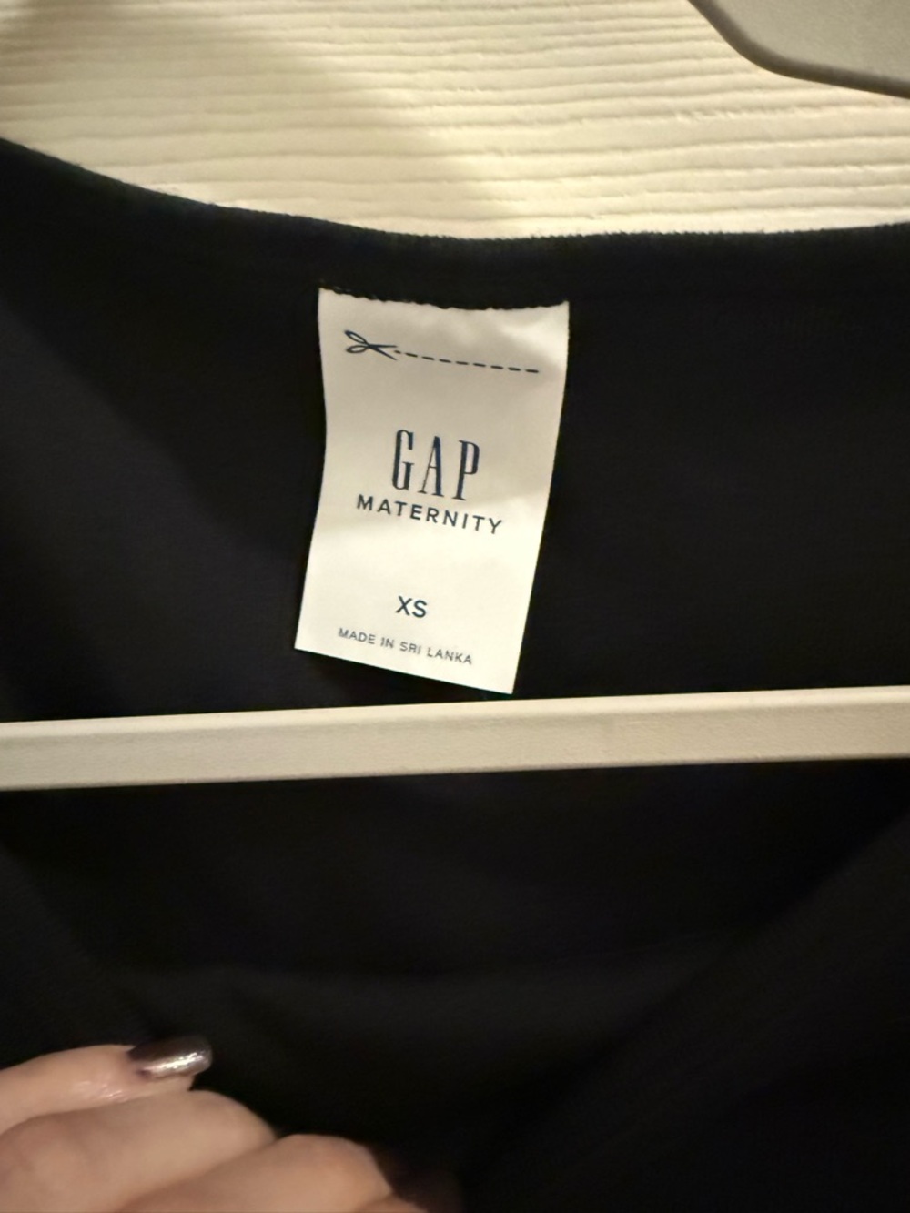 GAP Black Cap Sleeve Scoop Neck Maternity Mini Dress - Picture 4 of 4